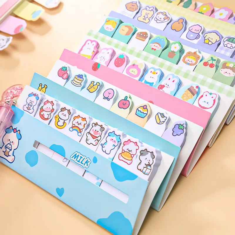 Marcapáginas Kawaii con notas adhesivas