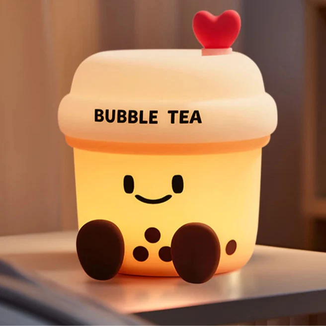 Luz de noche de té de burbujas kawaii