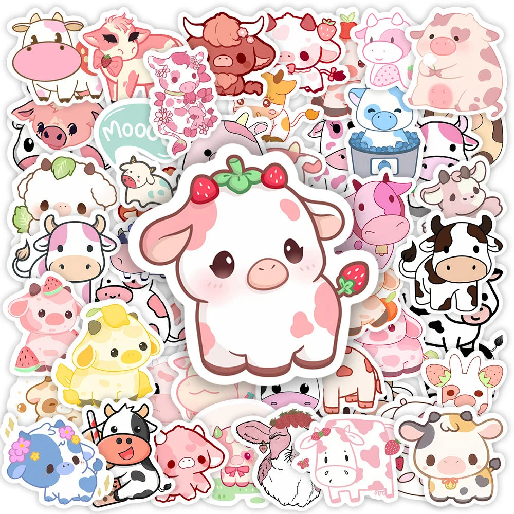 Paquete de pegatinas de vacas kawaii