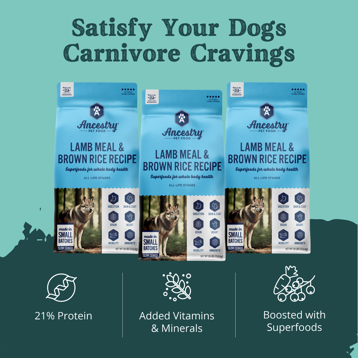 Alimento para Perros de Harina de Cordero y Arroz Integral