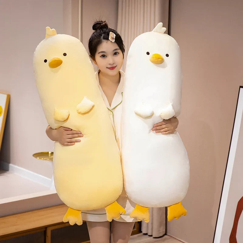 Peluches de almohada de pollito largo