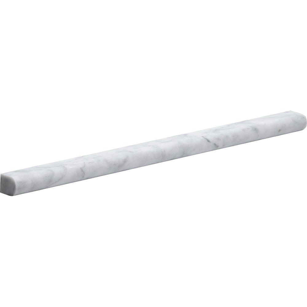 Cararra Honed 1/2"x12" Pencil Liner Marble Molding