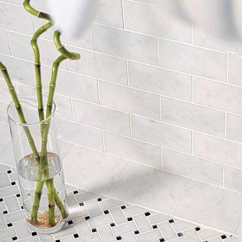 Calacatta Honed 12"x12" Basket Weave Marble Mosaic