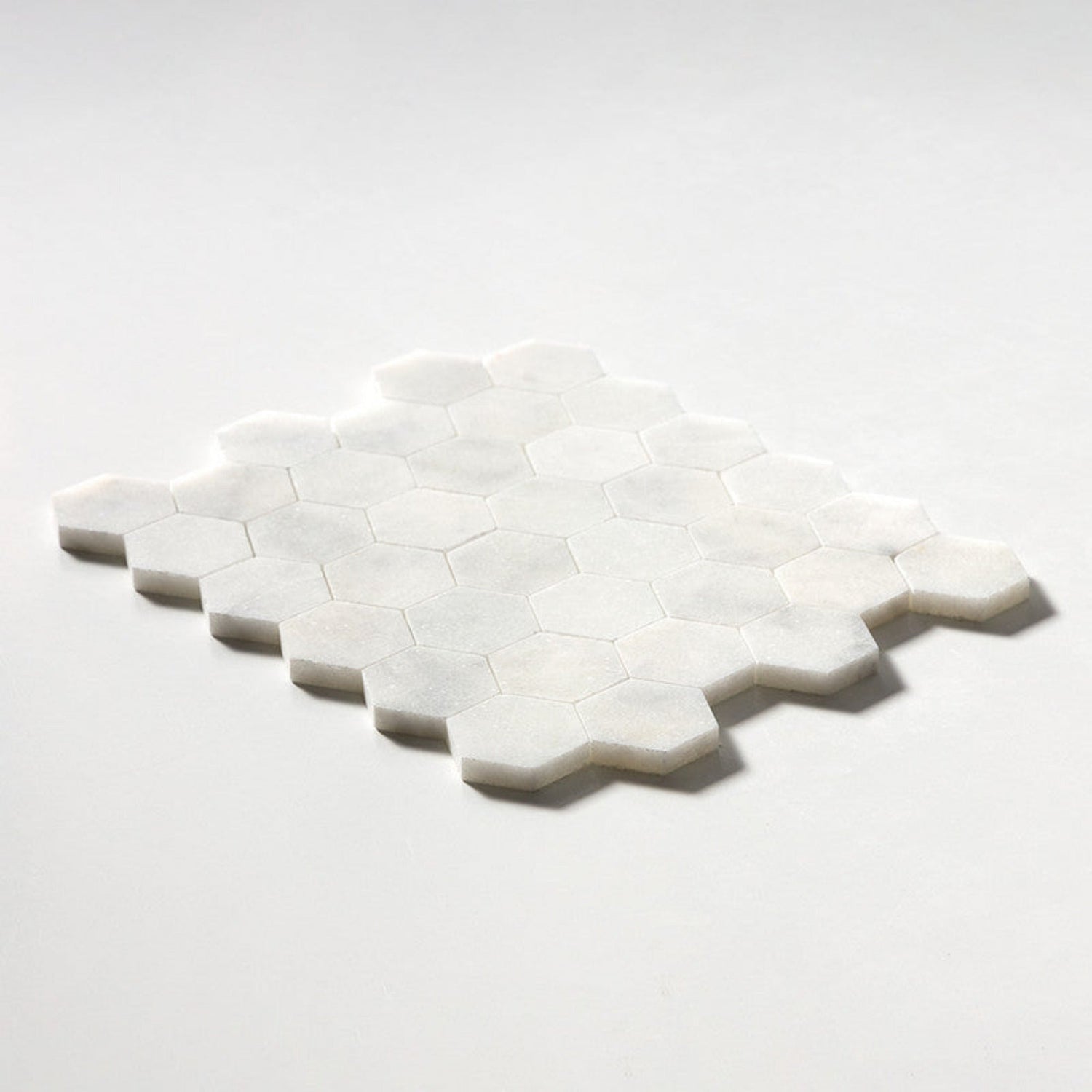 Calacatta Honed 10 3/8"x12" Hexagon Marble Mosaic