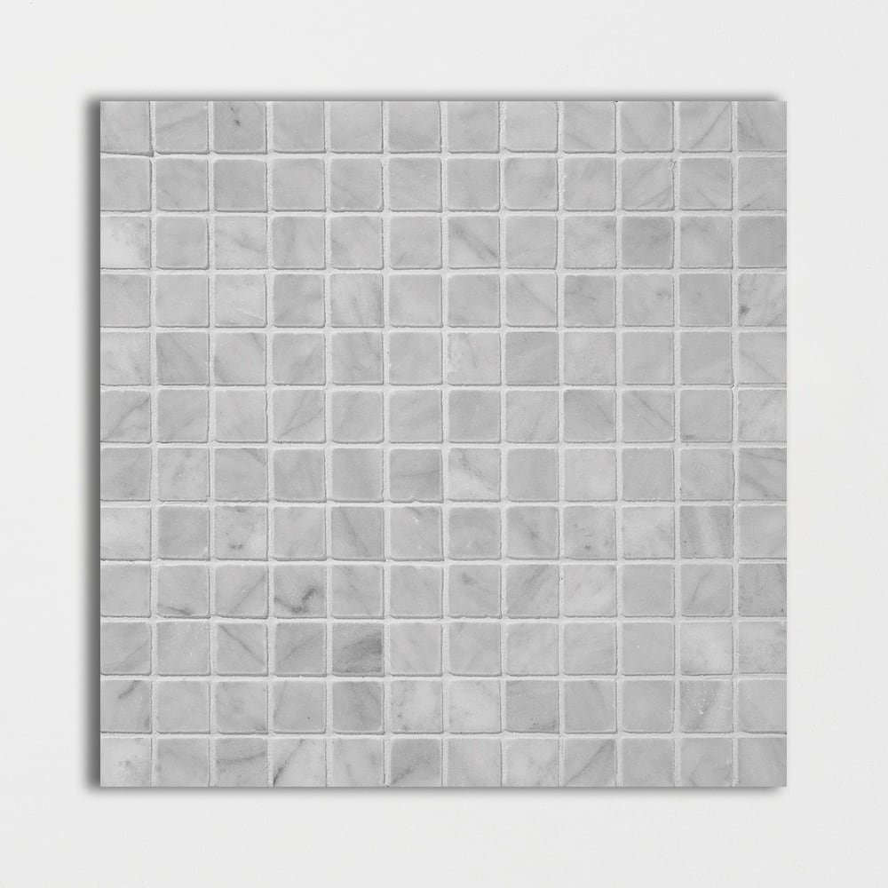 Cararra Honed 12"x12" Marble 1"x1"Mosaic Tile
