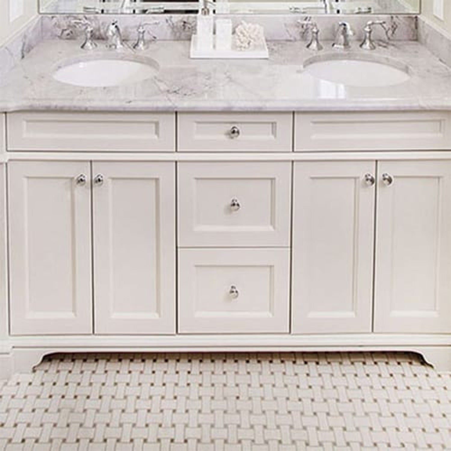 Hampton & Olive Green Honed 12"x12" Basket Weave Limestone Mosaic Tile