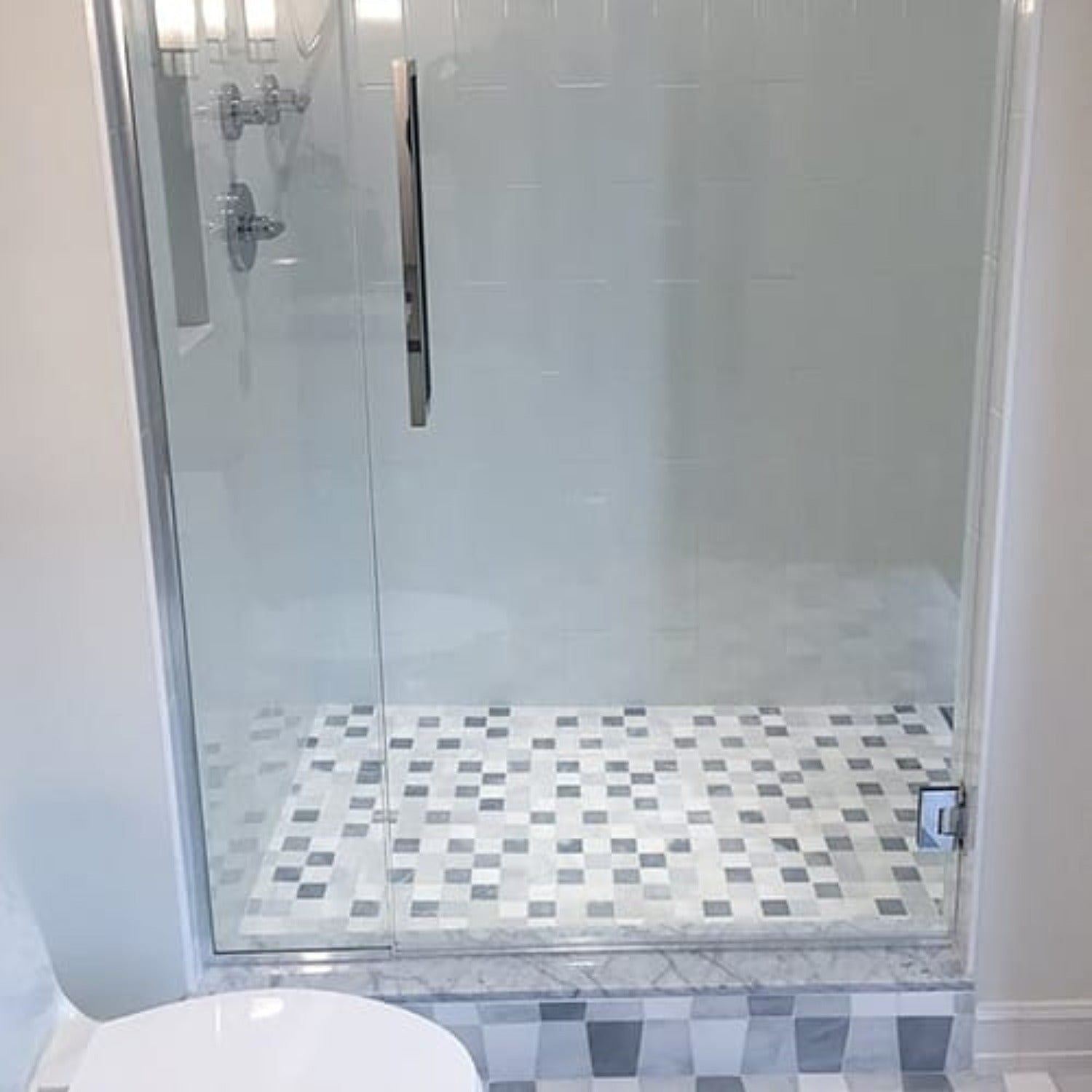 Cararra-Snow White-Foster Light 12"x12" Textured Marble 2"x2" Mosaic Tile