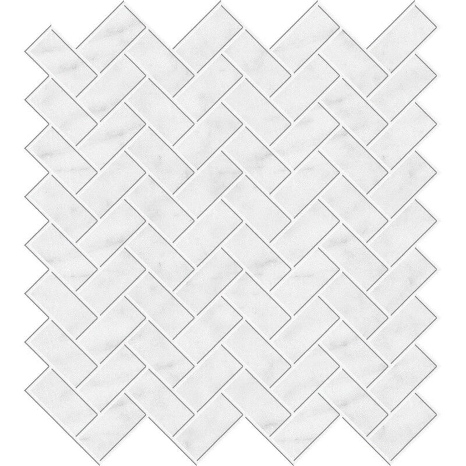 Calacatta Honed 12 1/8"x13 3/8" Herringbone Marble Mosaic