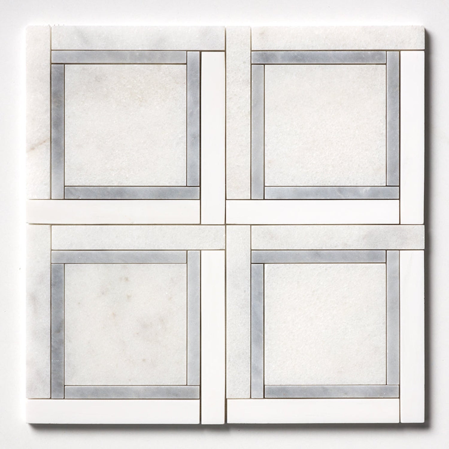 Calacatta Snow White Allure 12 7/8"x12 7/8" Multi Finish Cambridge Marble Mosaic