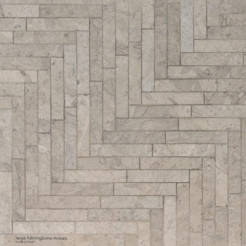 Centennial Honed Large 12 7/8"x8 9/16" Herringbone Limestone Mosaic Tile