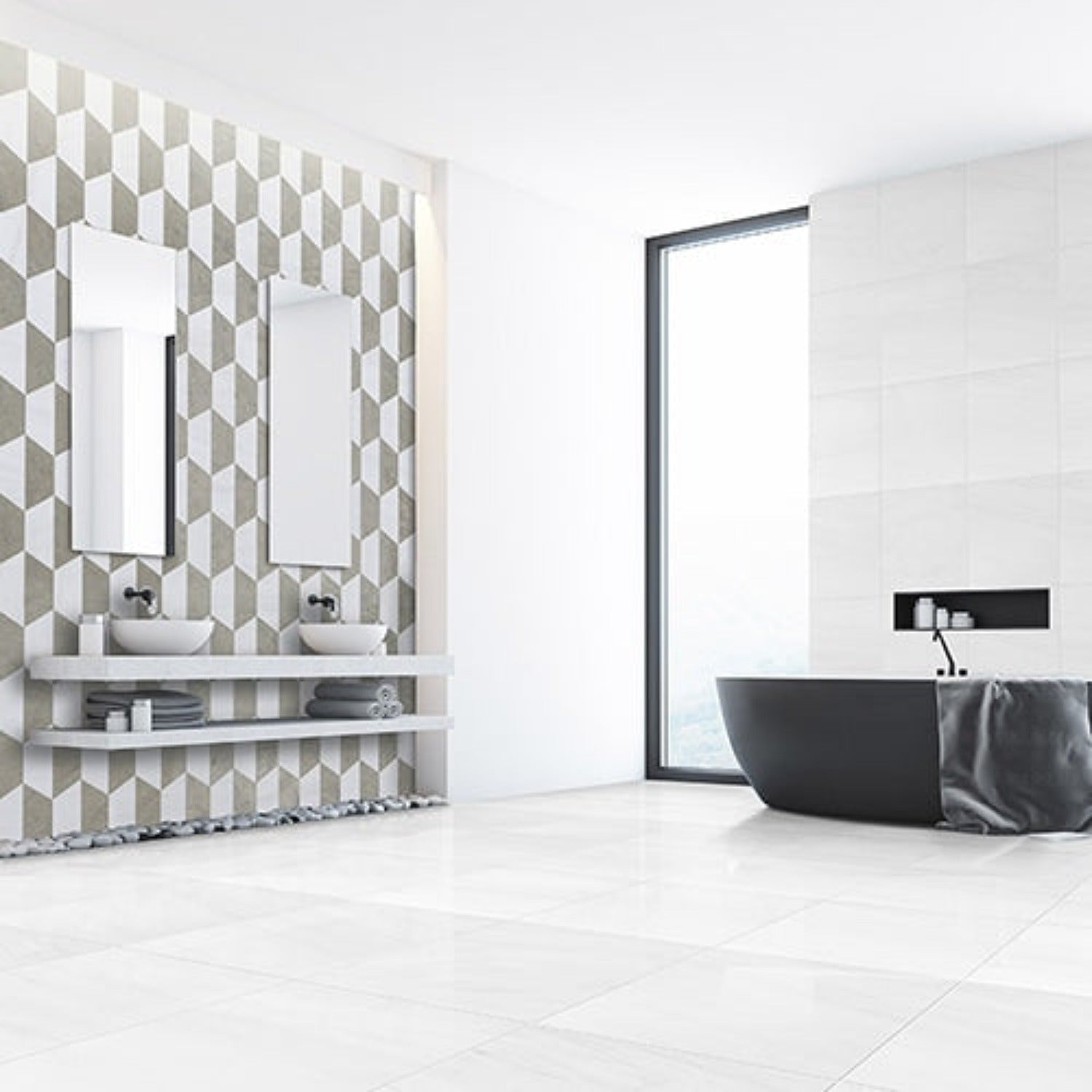 Centennial Snow White Honed Mcm Hexagon 8" Limestone Mosaic Tile