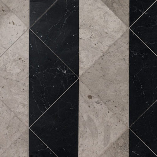Centennial Black Honed 8"x8" Mcm Square Limestone Mosaic Tile