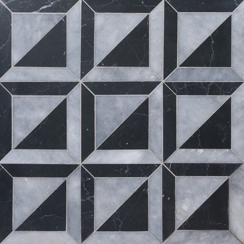 Foster Light Black 11 15/16"x11 15/16" Multi Finish York Marble Mosaic