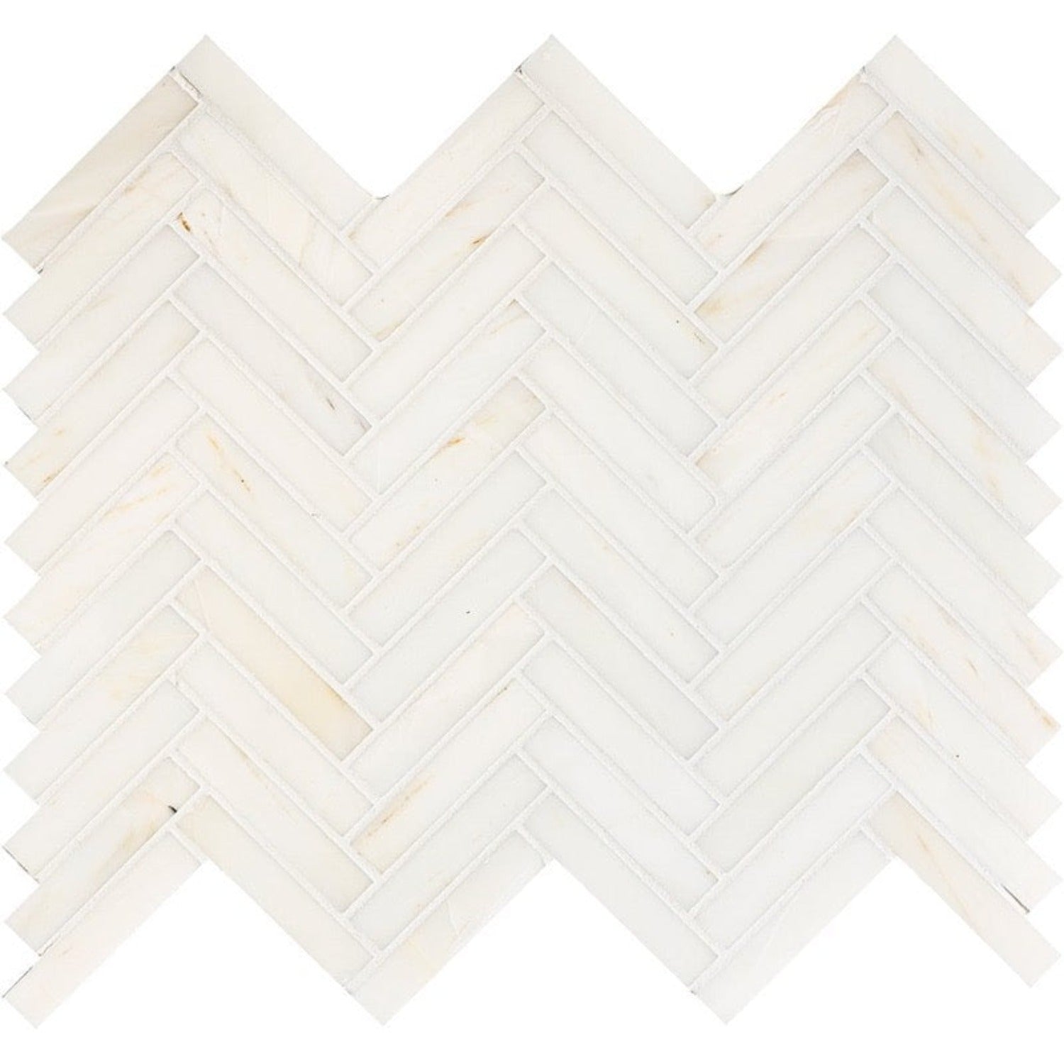 Calacatta Roma 12 1/8"x13 3/8" Honed Herringbone Marble Mosaic Tile