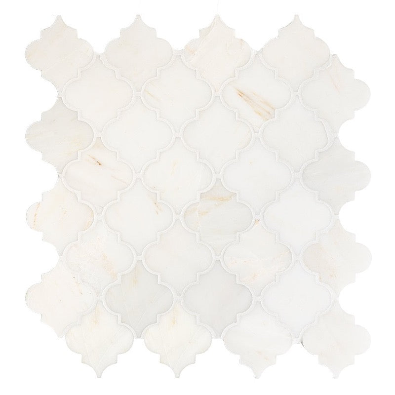 Calacatta Roma 12"x12" Honed Arabesque Marble Mosaic Tile