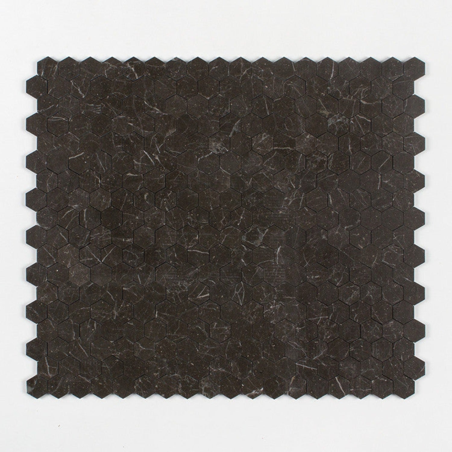 Black Night Honed 10 3/8"x12" Hexagon Marble Mosaic