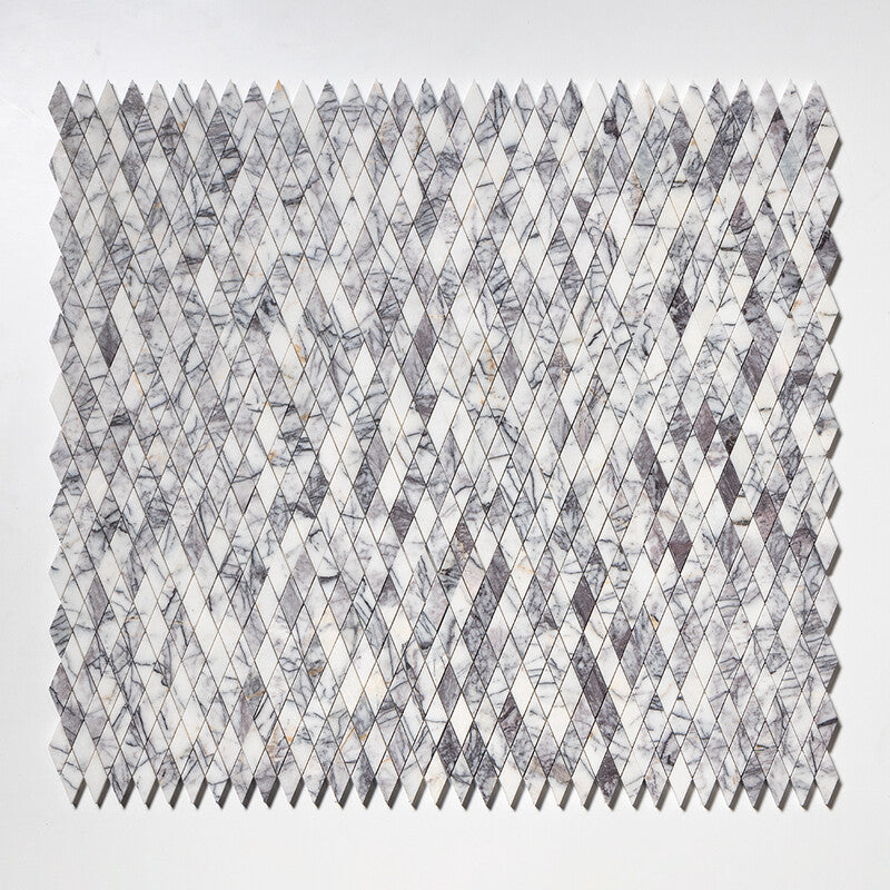 Pitoly Honed Rhomboid 12"x12" Marble Mosaic