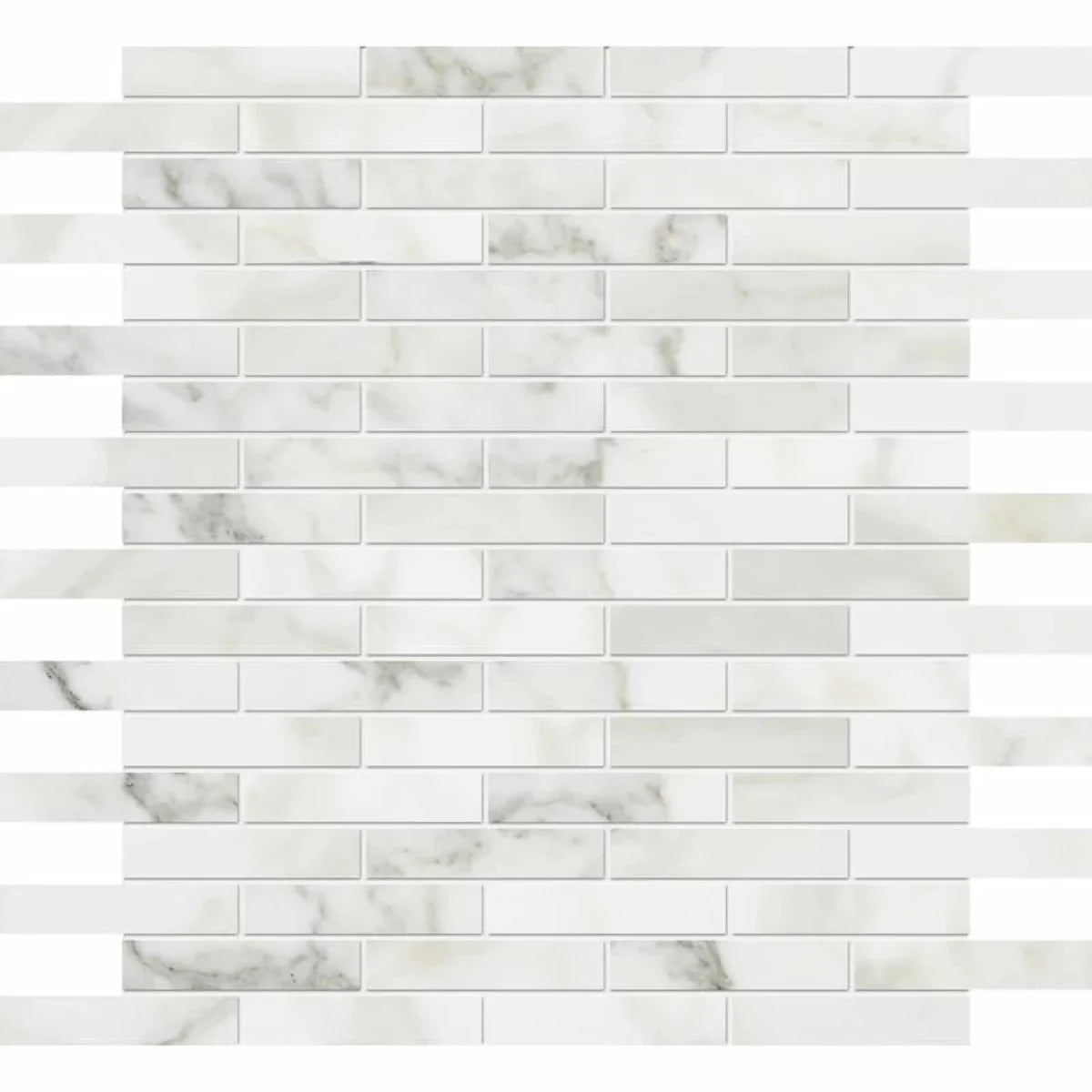Calacatta Gold 12"x12" Polished 5/8"x3" Marble Mosaic Tile