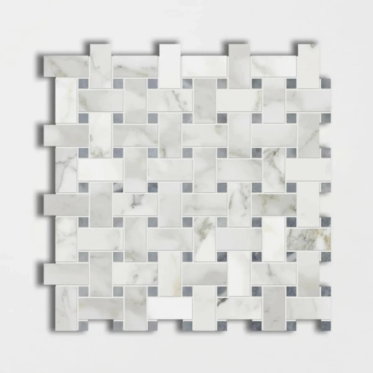 Calacatta Gold 12"x12" Polished Bardiglo Marble Mosaic Tile