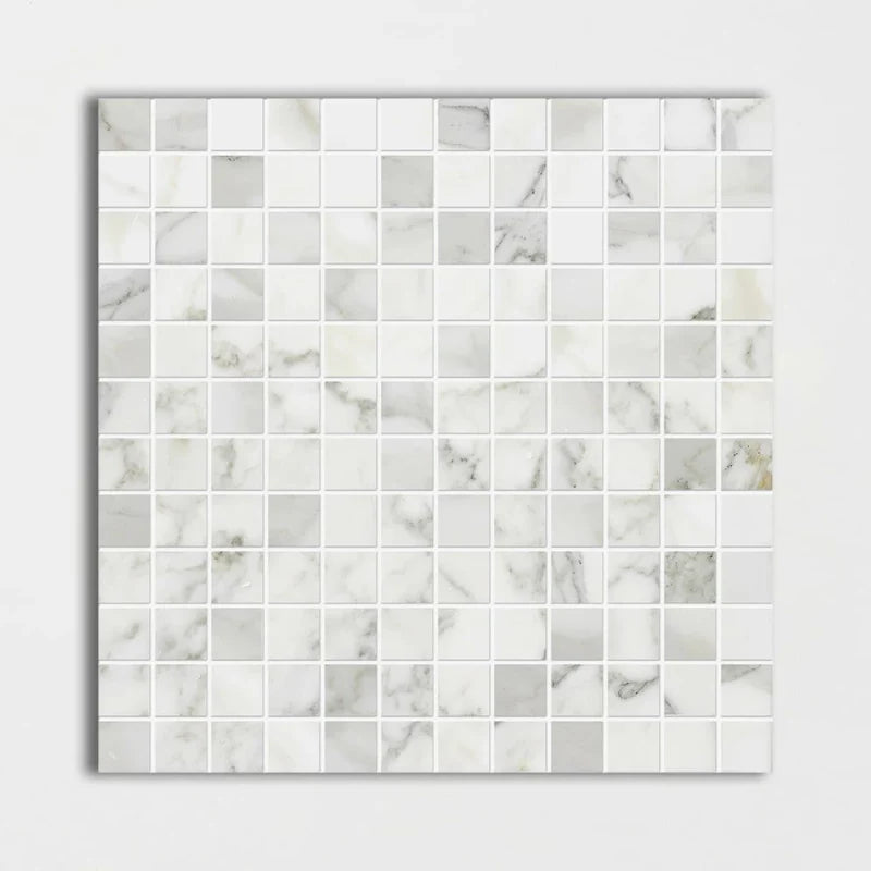 Calacatta Gold 12"x12" Polished Marble 1"x1" Mosaic Tile