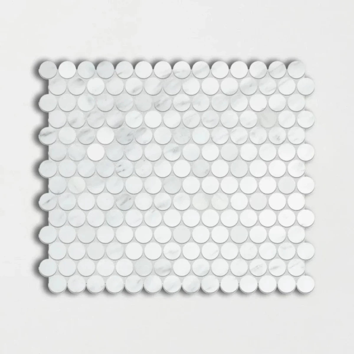 Calacatta Amore 11 1/2"x11 1/2" Honed Penny Round Marble Mosaic Tile