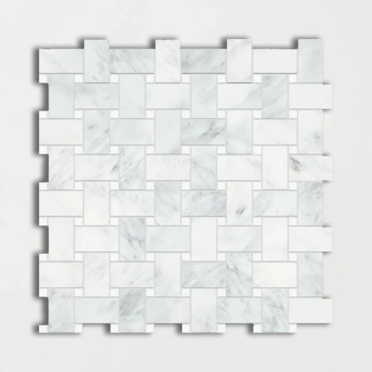 Calacatta Amore 12"x12" Honed Basket Weave Marble Mosaic Tile