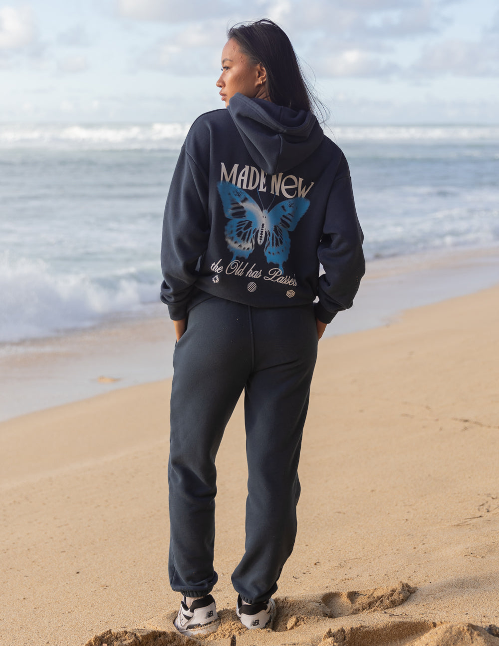 Sudadera unisex con capucha de mariposa hecha a medida