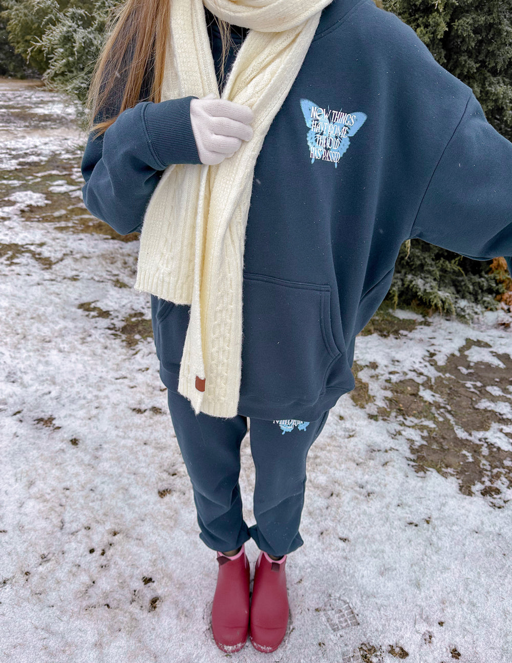 Sudadera unisex con capucha de mariposa hecha a medida