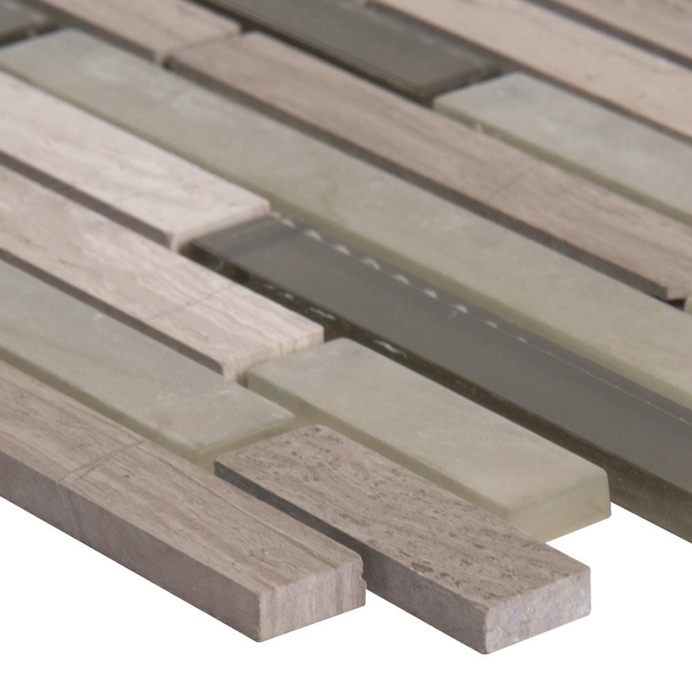 Modello Grigio Interlocking 12"x12" Glass Stone Mesh-Mounted Mosaic Tile  Pattern - MSI Collection