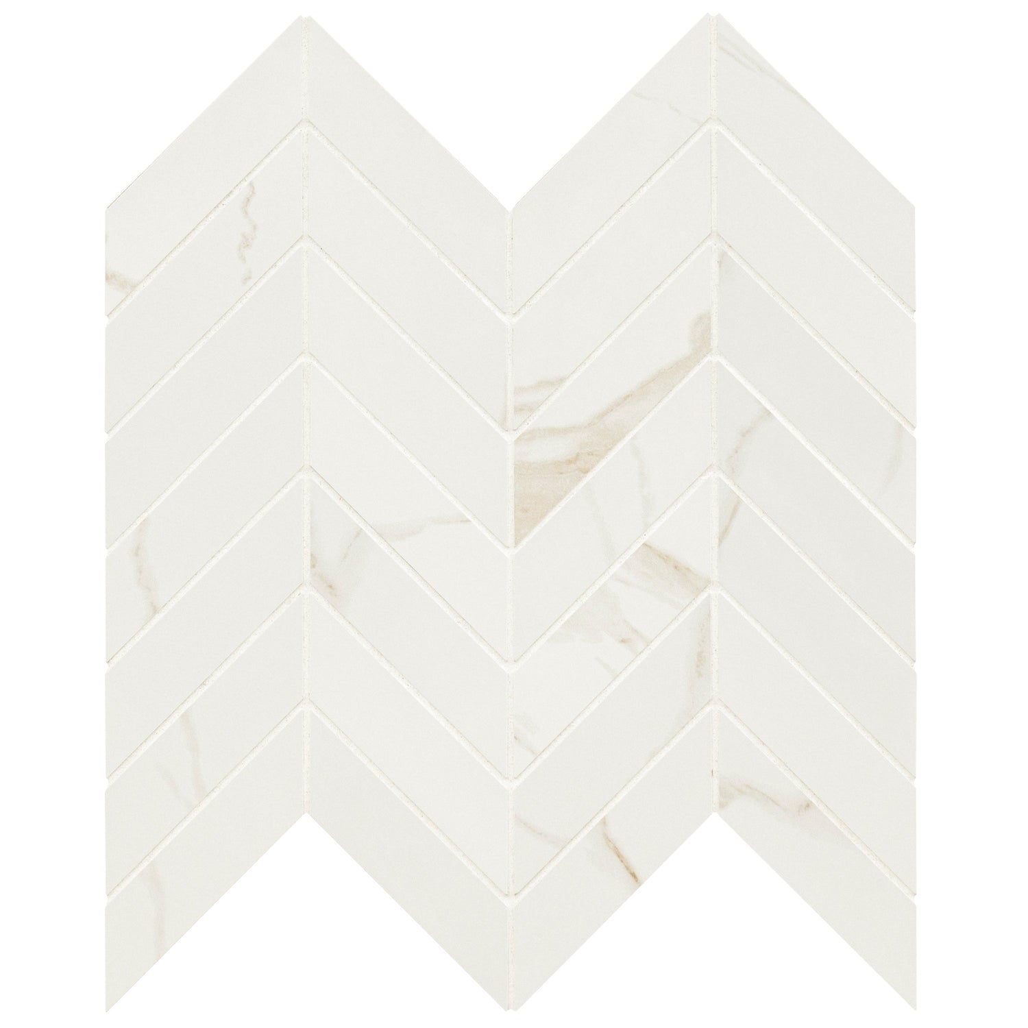 Eden Calcatta 12"x15" Chevron pattern Matte Porcelain Mosaic Tile - MSI Collection