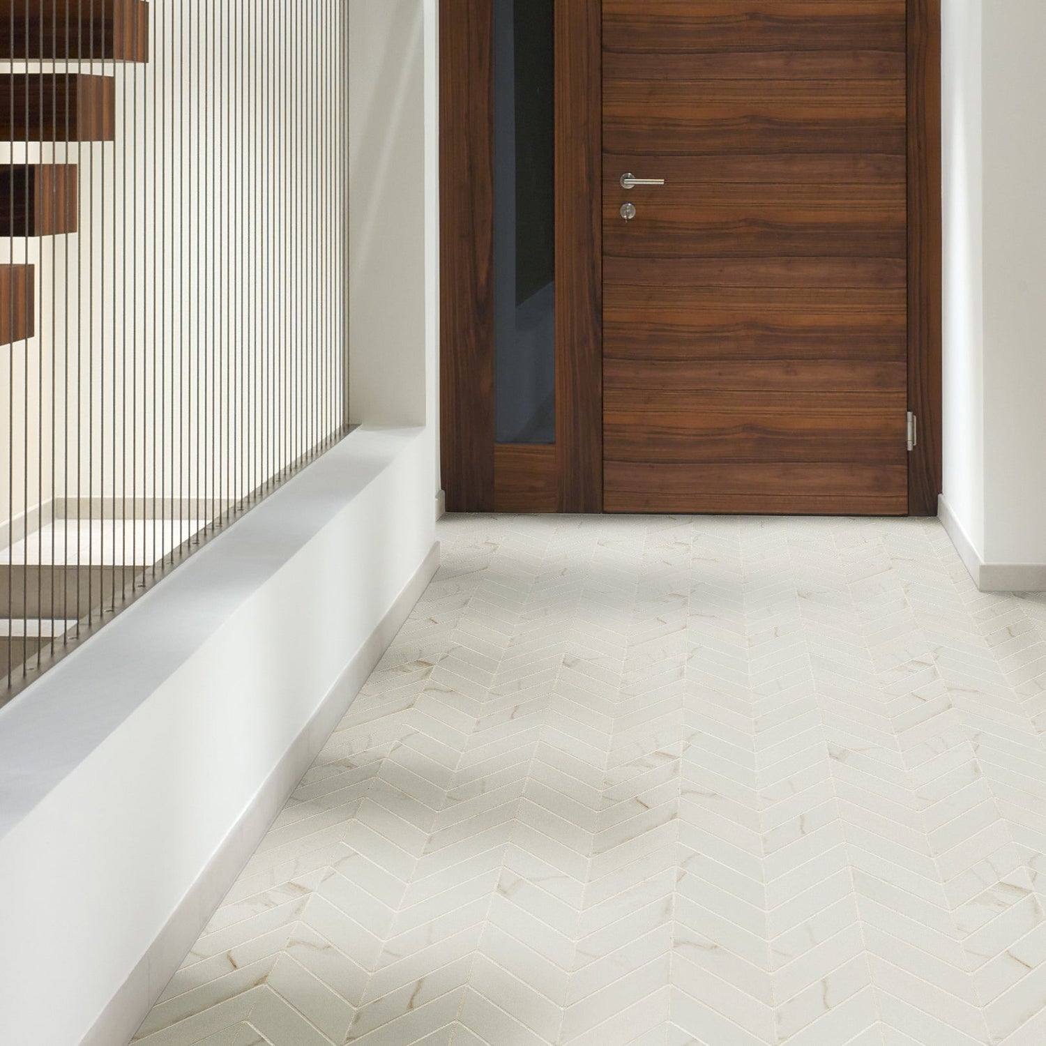 Eden Calcatta 12"x15" Chevron pattern Matte Porcelain Mosaic Tile - MSI Collection