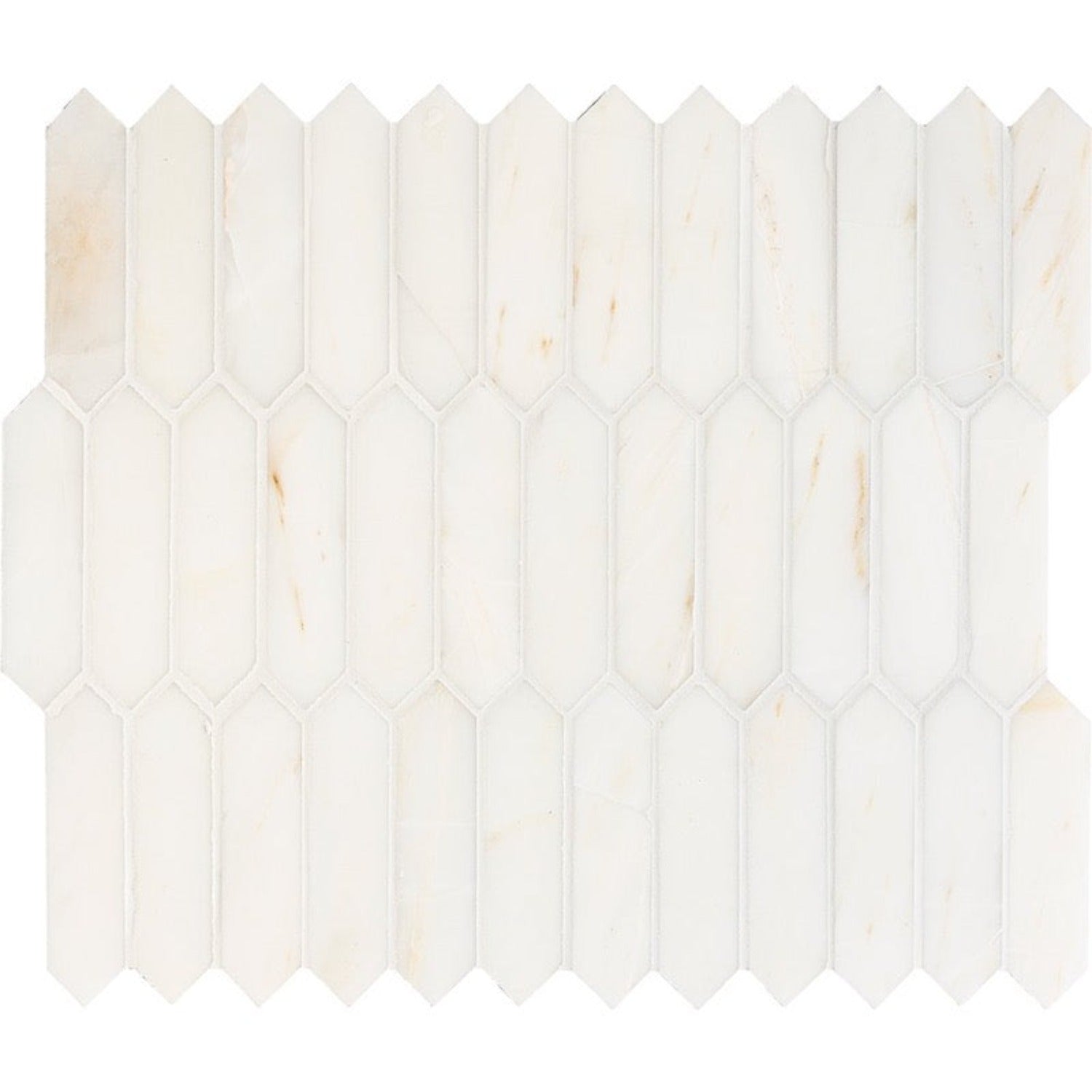 Calacatta Roma 13 3/16"x11" Honed Baby Picket Marble Mosaic Tile