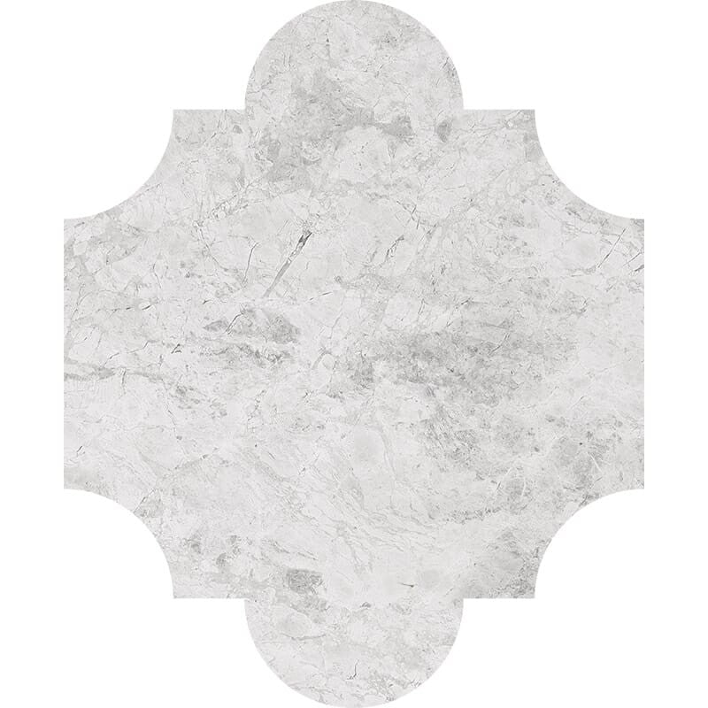 San Felipe Silver Skyes 8"x9 3/4" Polished Marble Waterjet Decos