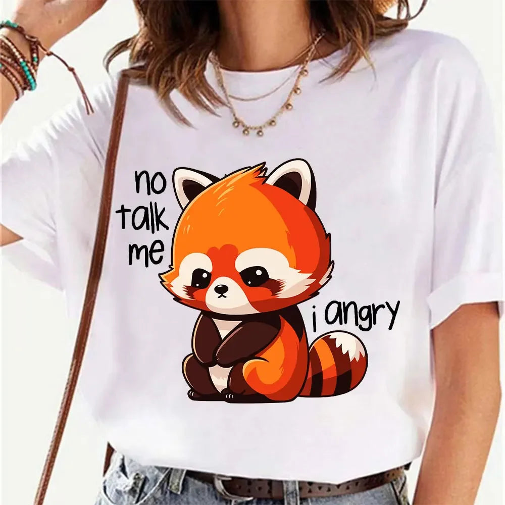 No Talk Me I Camiseta de Panda Rojo Enojado