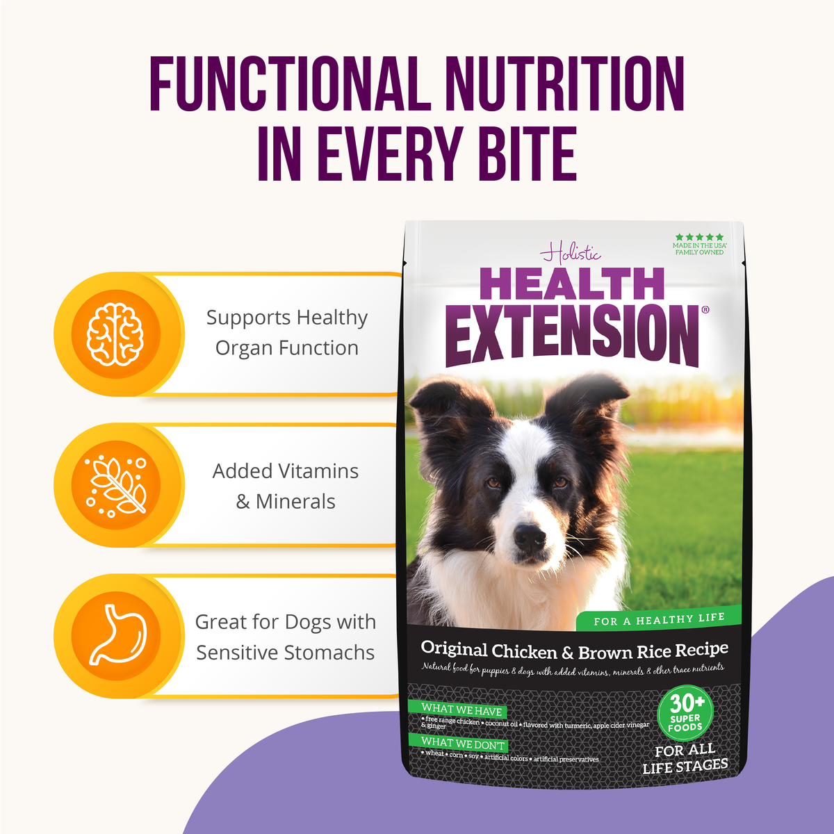 Alimento Seco para Perros Health Extension Original de Pollo y Arroz Integral