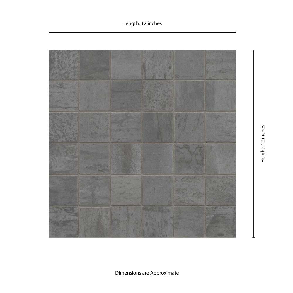 Oxide Magnetite 12"x12" Matte Porcelain Mosaic Tile - MSI Collection