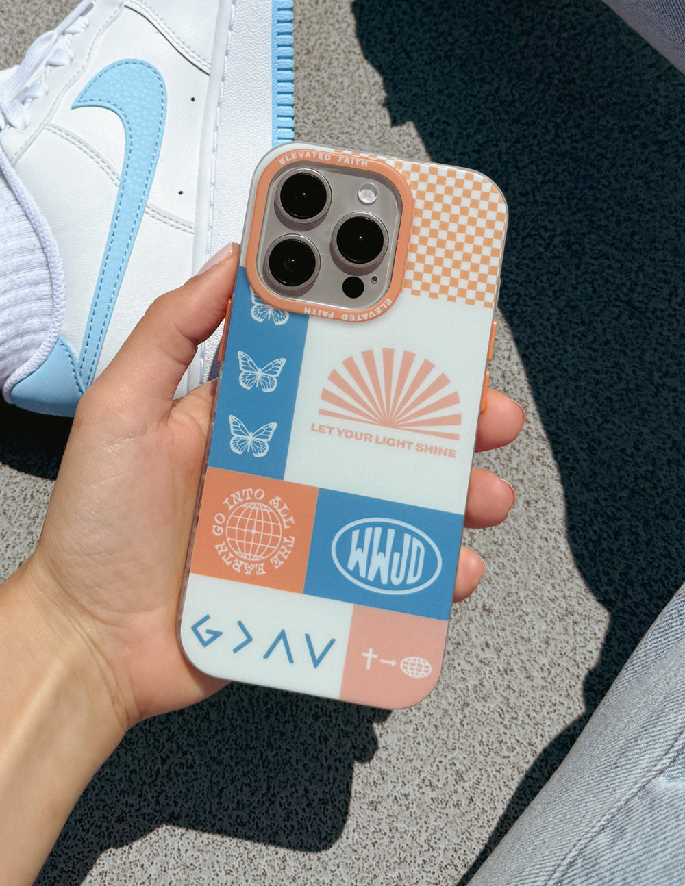 Funda de teléfono con diseño de patchwork