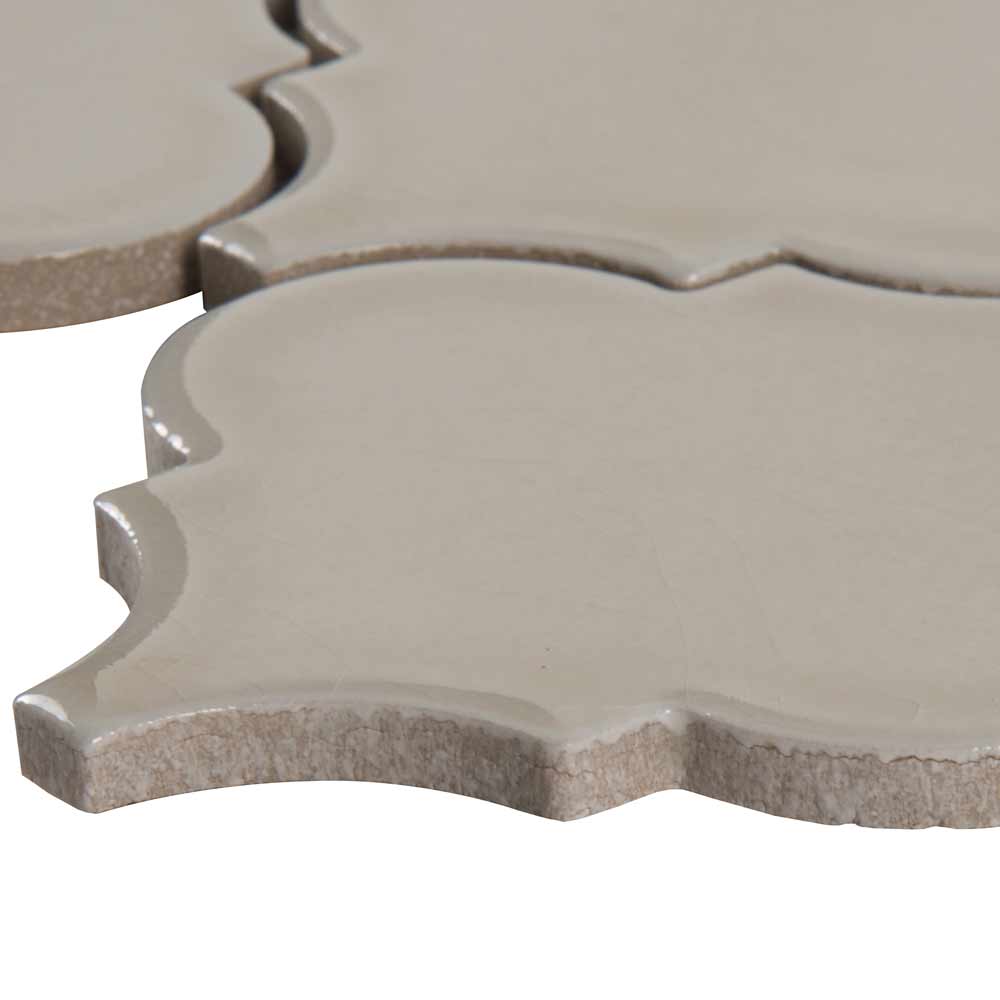 Portico Pearl Arabesque 10.83" x 15.5" Glossy Ceramic Mesh-Mounted Mosaic Tile Pattern-MSI Collection