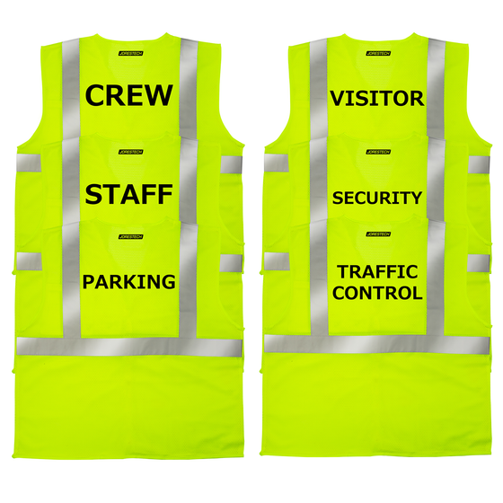 Printed Hi-Vis Mesh Safety Vest with 2” Reflective Strips and Pocket - Lime