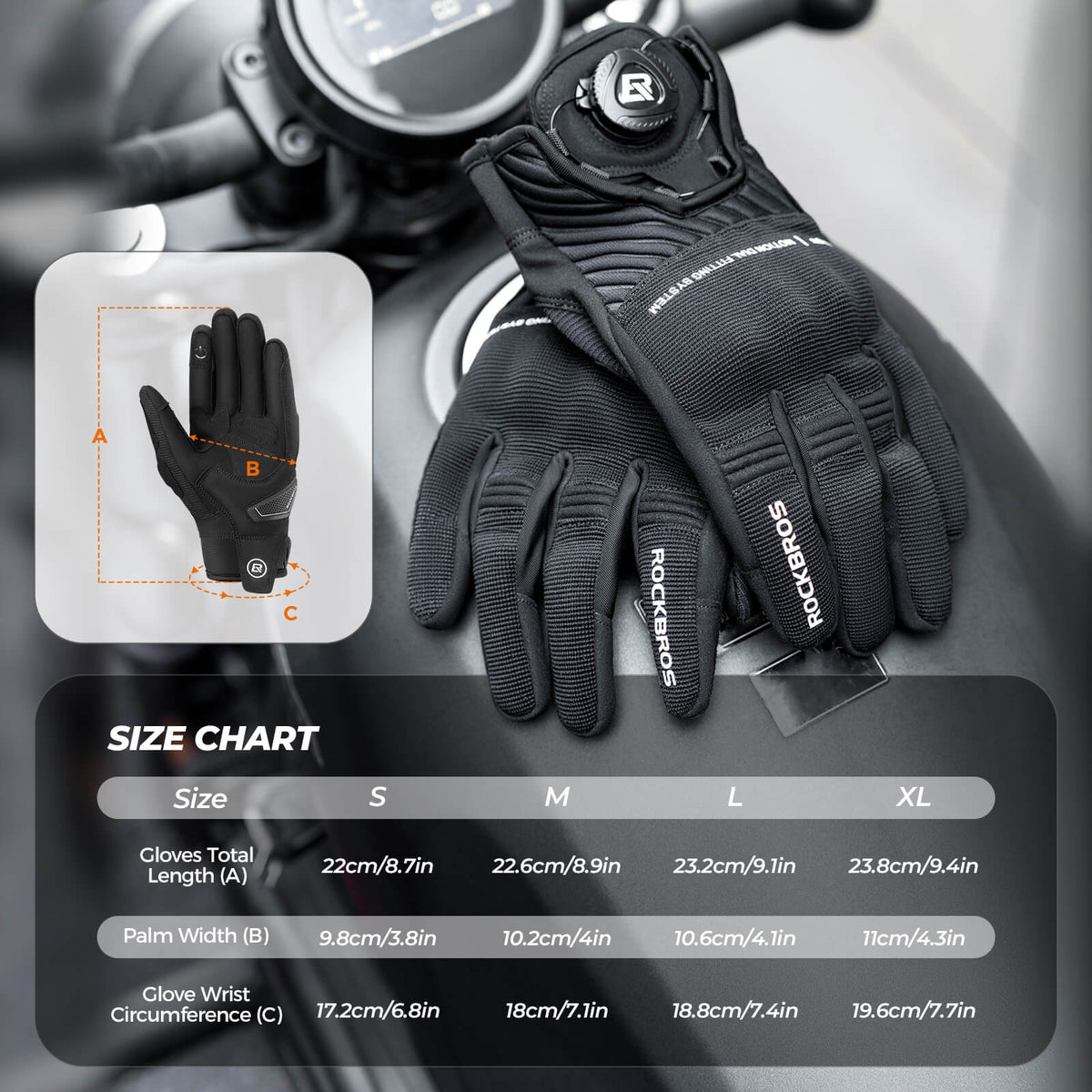 Guantes de ciclismo de dedos completos con pantalla táctil, transpirables, flexibles y acolchados.