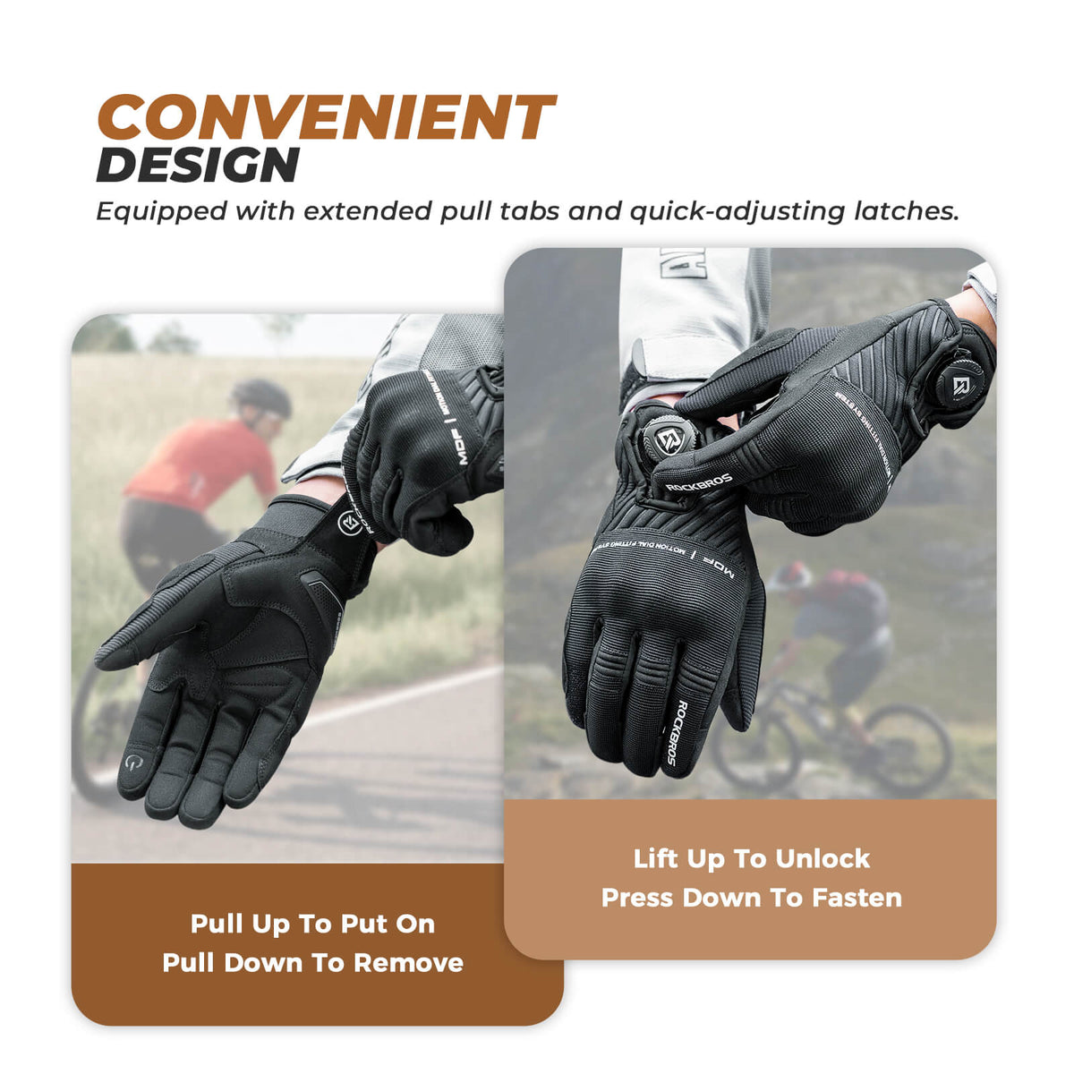 Guantes de ciclismo de dedos completos con pantalla táctil, transpirables, flexibles y acolchados.