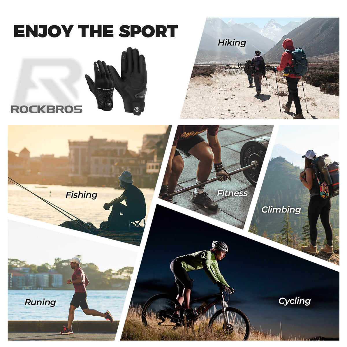 Guantes de ciclismo de dedos completos con pantalla táctil, transpirables, flexibles y acolchados.