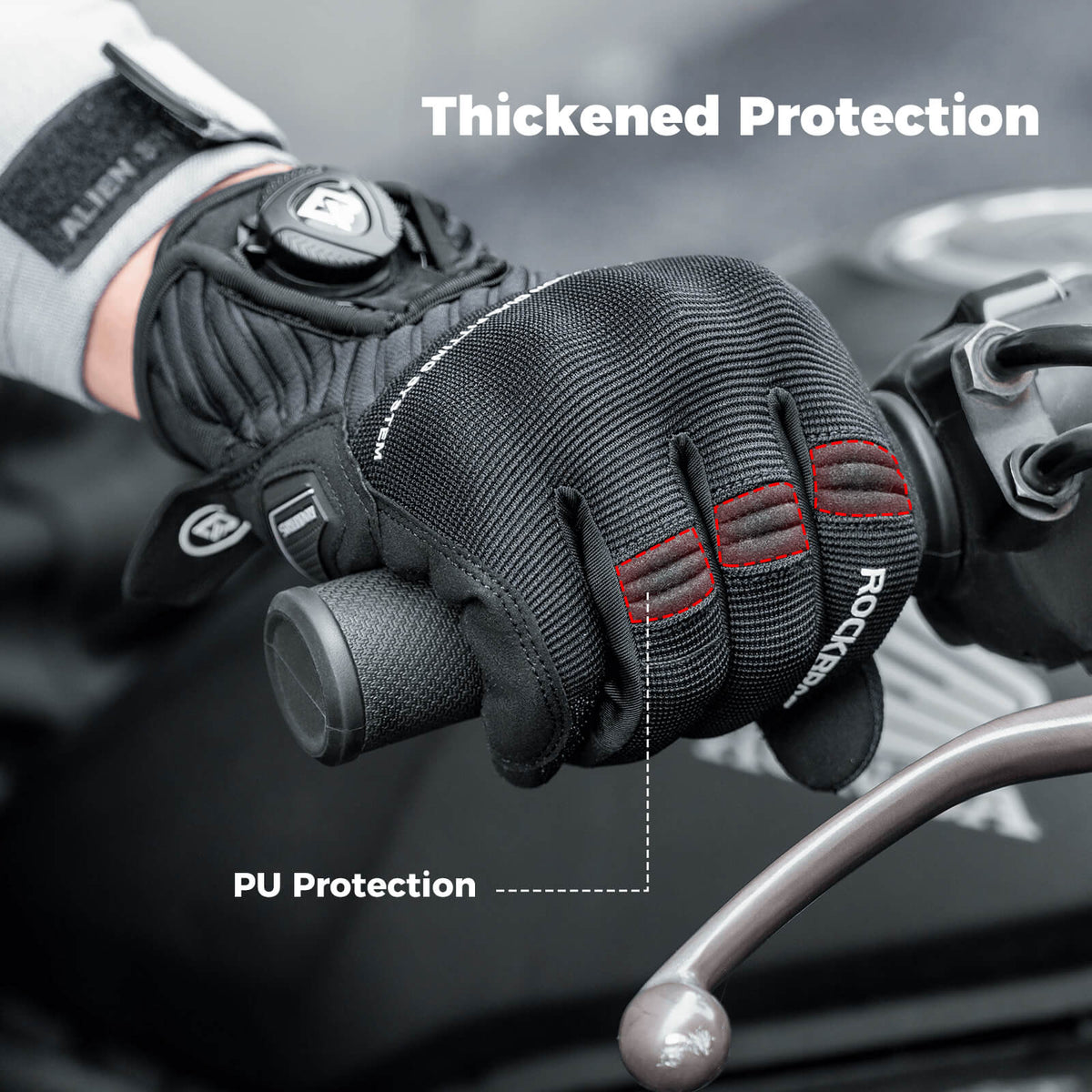 Guantes de ciclismo de dedos completos con pantalla táctil, transpirables, flexibles y acolchados.