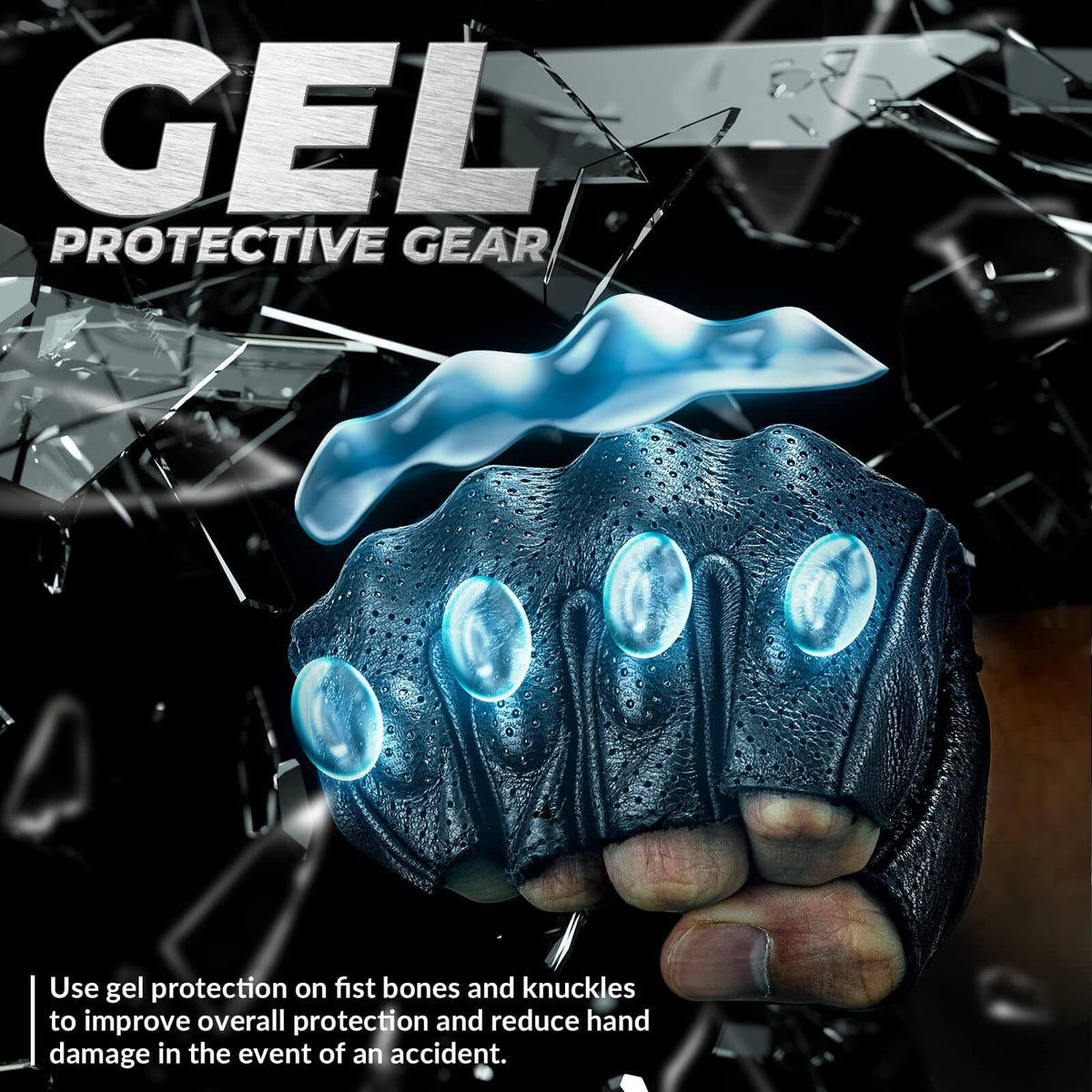 Guantes de ciclismo ROCKBROS de medio dedo con acolchado de gel y absorción de impactos para hombre y mujer 