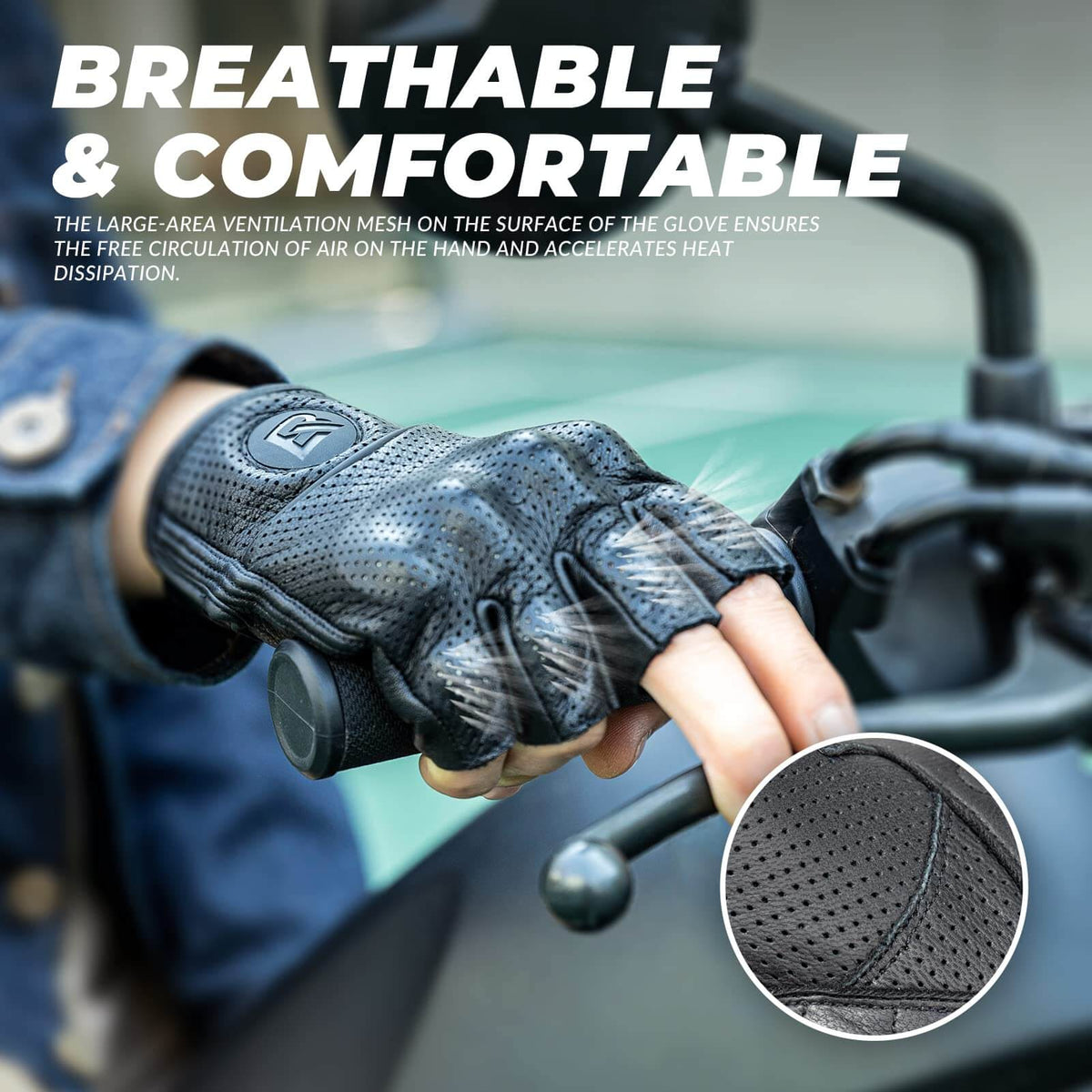 Guantes de ciclismo ROCKBROS de medio dedo con acolchado de gel y absorción de impactos para hombre y mujer 
