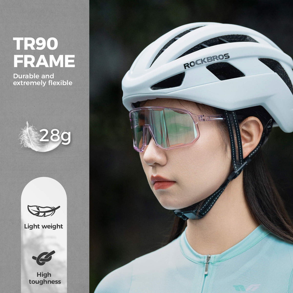 Gafas de sol polarizadas ROCKBROS UV400, transparentes, para ciclismo, resistentes al viento, con montura TR90
