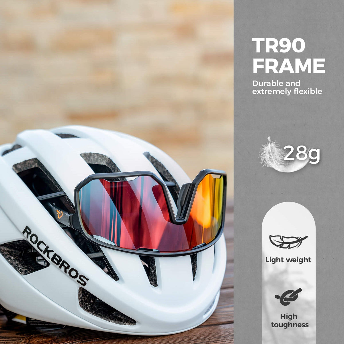 Gafas de sol polarizadas ROCKBROS UV400, transparentes, para ciclismo, resistentes al viento, con montura TR90