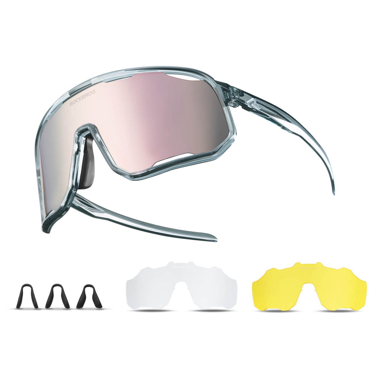 Gafas de sol polarizadas ROCKBROS UV400, transparentes, para ciclismo, resistentes al viento, con montura TR90