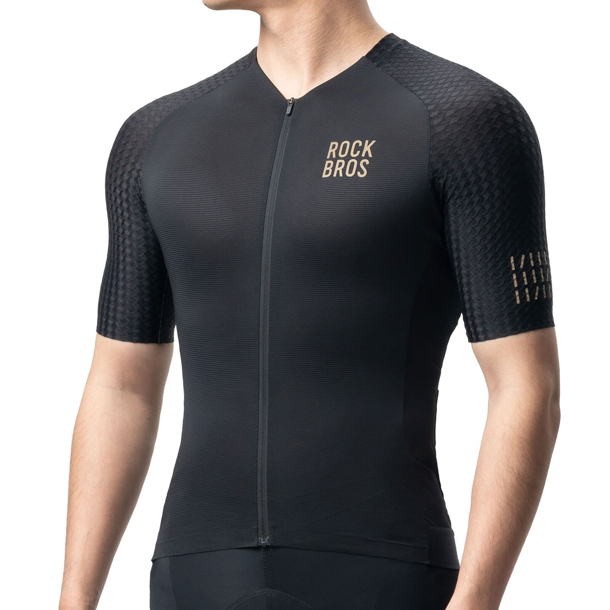 Maillot ciclista de manga corta ROCKBROS para hombre con estampado de rombos
