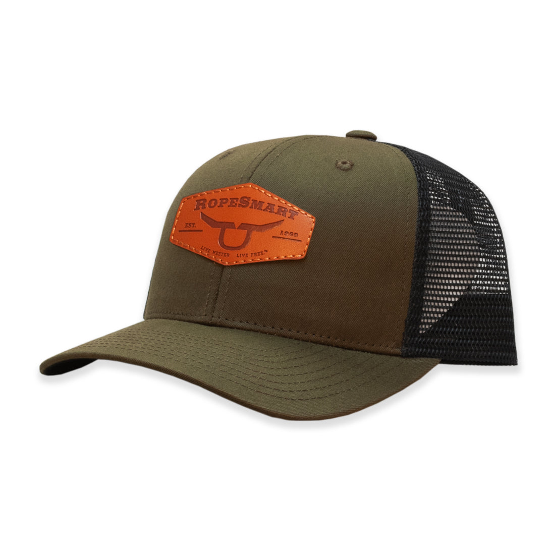 ROPESMART LEATHER SOLO STEER DIAMOND PATCH-GREEN